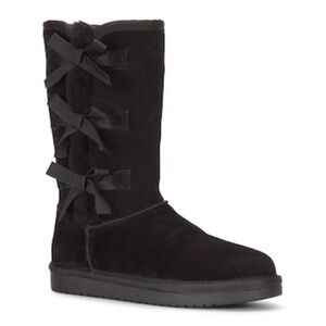 KOOLABURRA BY UGG Little girls black boots with bows, size 12